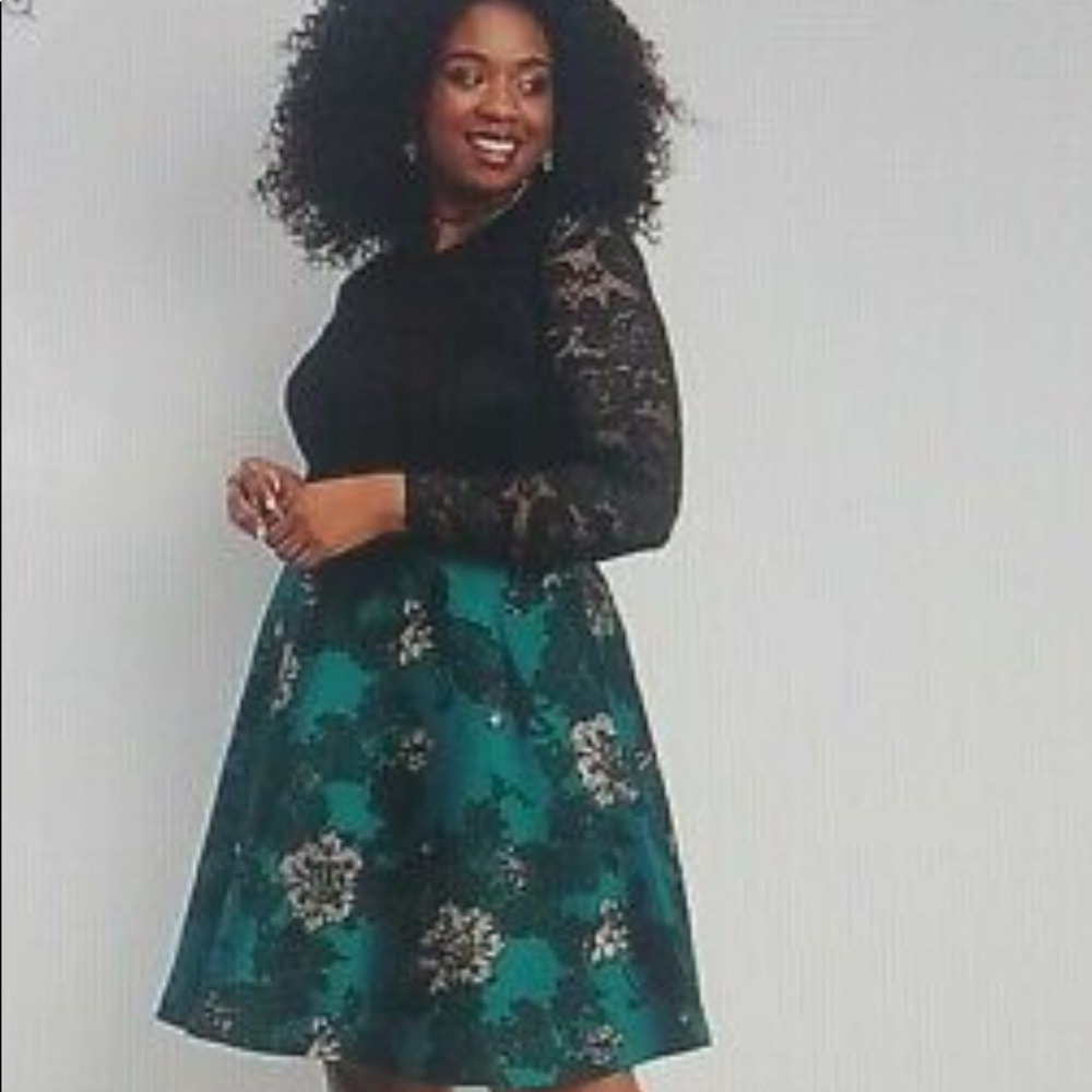 Maurices Plus Size 3 Skirt & top Lace  Teal Black